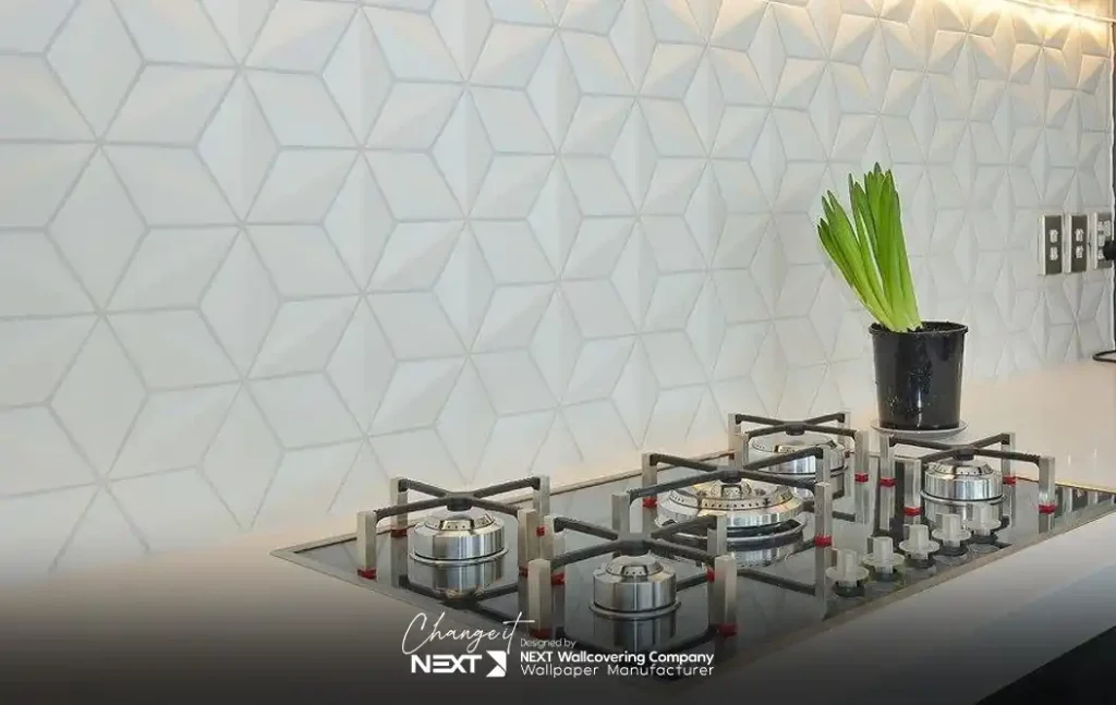 کاغذ دیواری سه بعدی در آشپزخانه