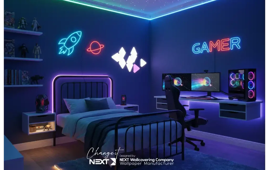 استفاده از نور led در دکوراسیون اتاق پسران