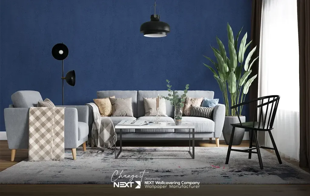 ترکیب مبل طوسی و سرمه ای