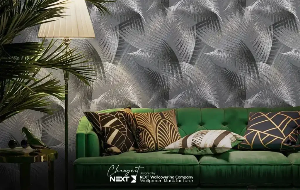 ست کاغذ دیواری متالیک و مبلمان