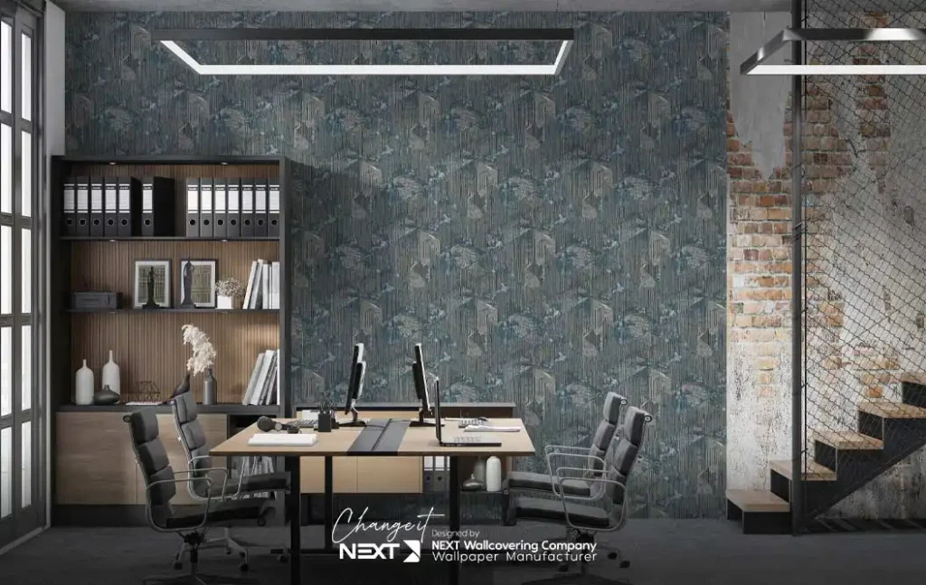 کاغذ دیواری با تم طبیعت برای اتاق کار