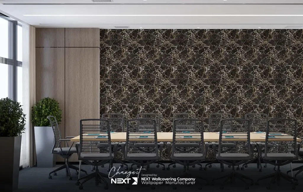 کاغذ دیواری رگه دار برای اتاق کار