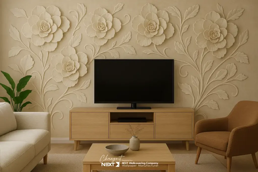 قیمت کاغذ دیواری سه بعدی پشت تلویزیون