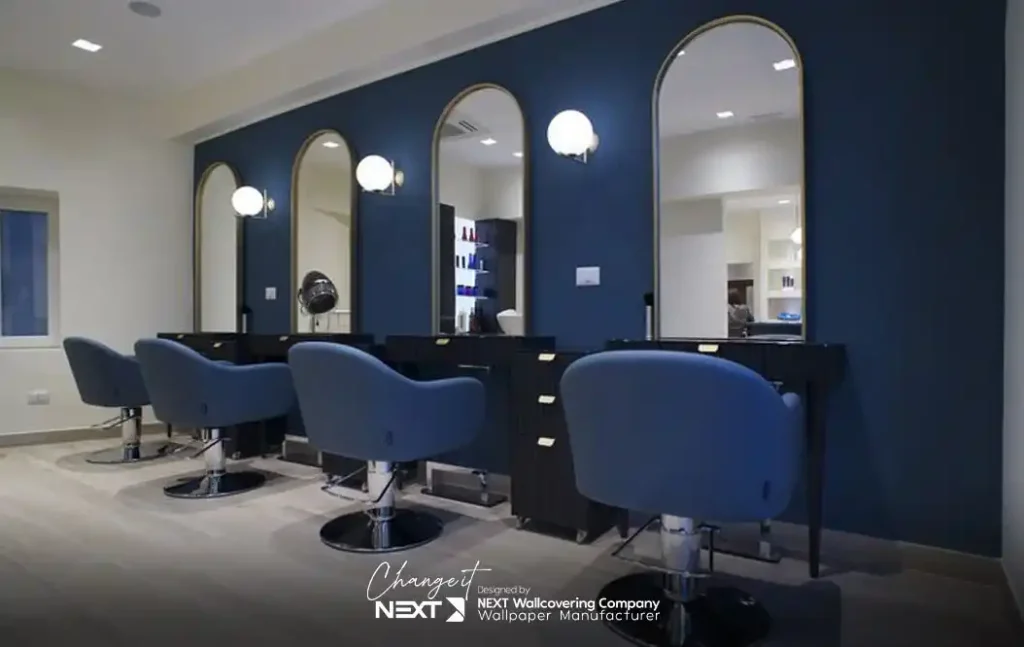 کاغذ دیواری سرمه ای برای سالن زیبایی