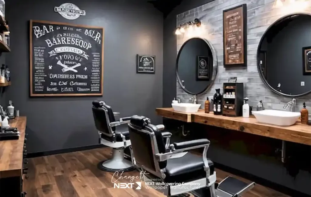 دکوراسیون لاکچری آرایشگاه مردانه